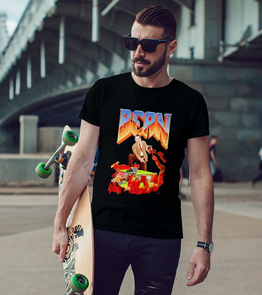 Mr Bean Doom Crossover With Rowan Atkinson Video Game T-Shirt