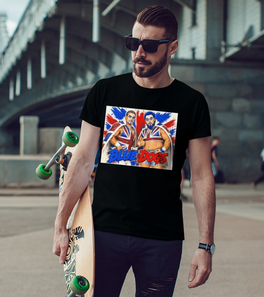 Dynamite Kid The Blue Dogs British Wrestling Union Jack Explosion T-Shirt