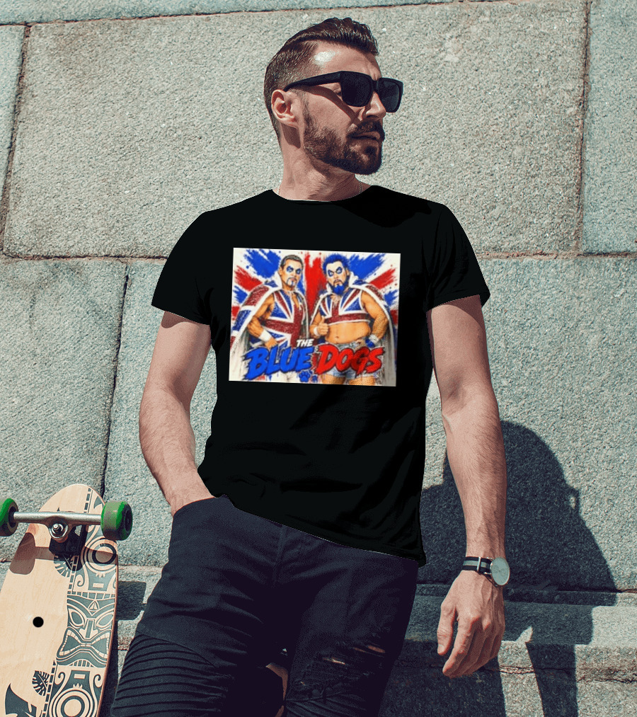 Dynamite Kid The Blue Dogs British Wrestling Union Jack Explosion T-Shirt