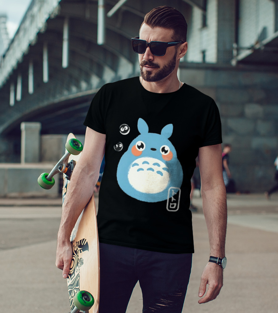 Totoro My Neighbor Totoro Blue Totoro With Soot Sprites T-Shirt
