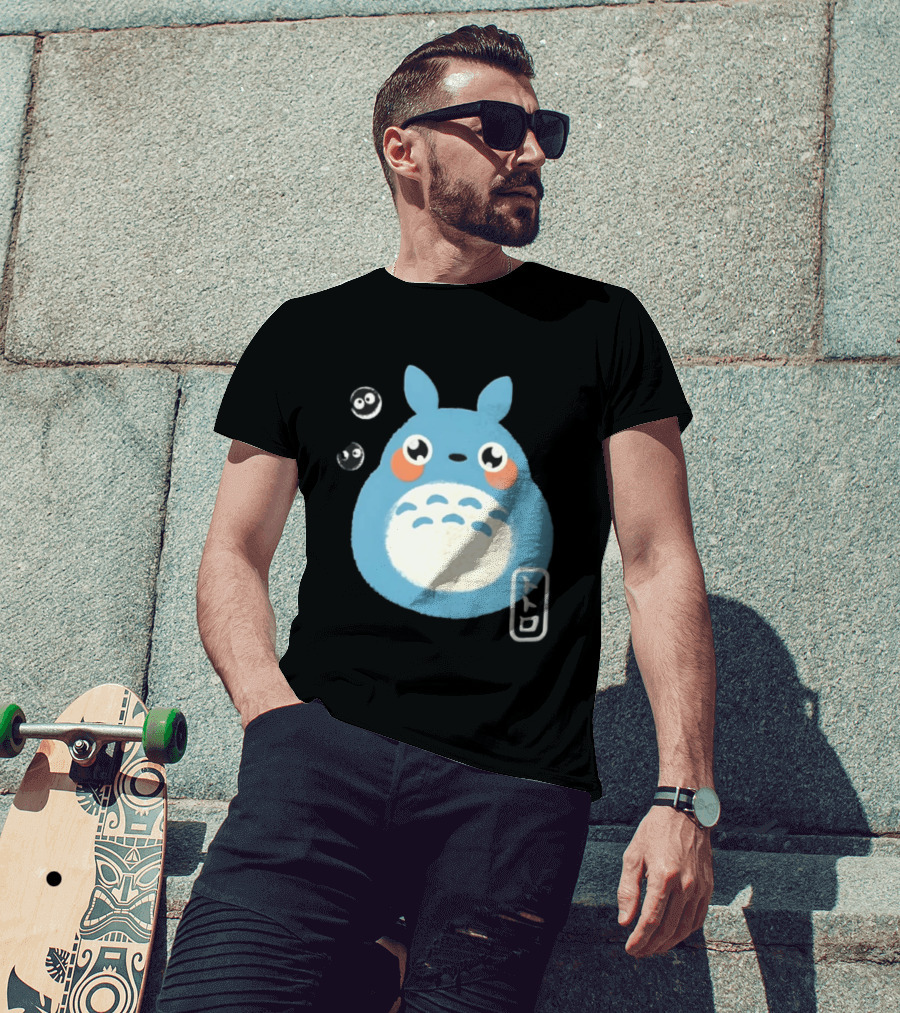 Totoro My Neighbor Totoro Blue Totoro With Soot Sprites T-Shirt