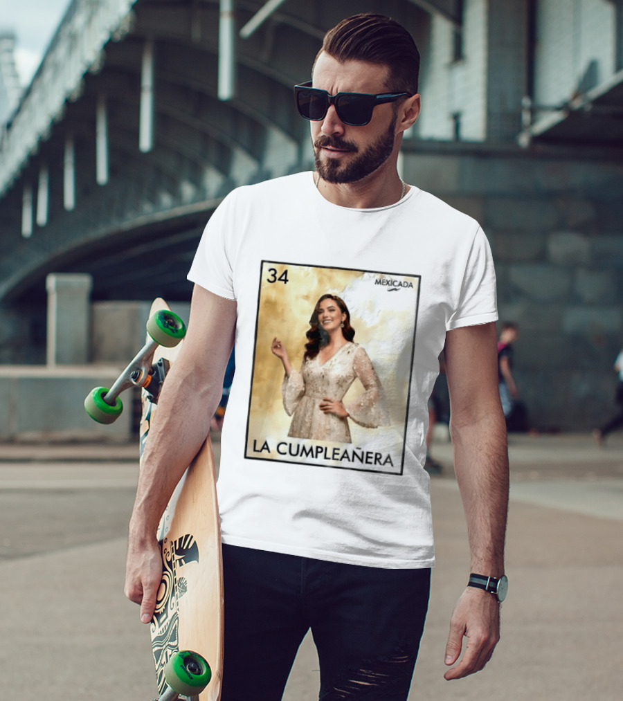 Mexicada 34 La Cumpleañera Loteria Card Woman White Dress T-Shirt