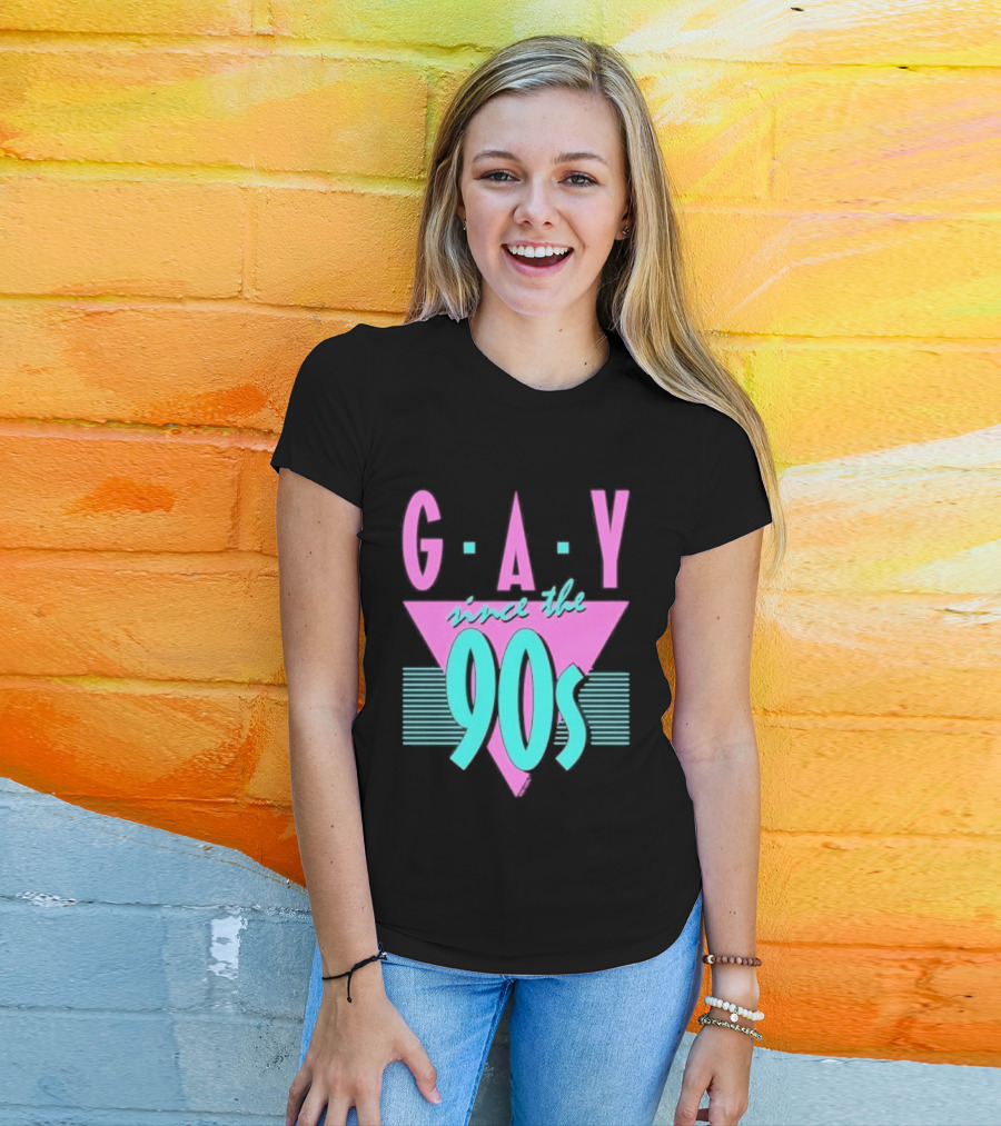 GAY Since The 90s Pink Triangle Retro Pride T-Shirt