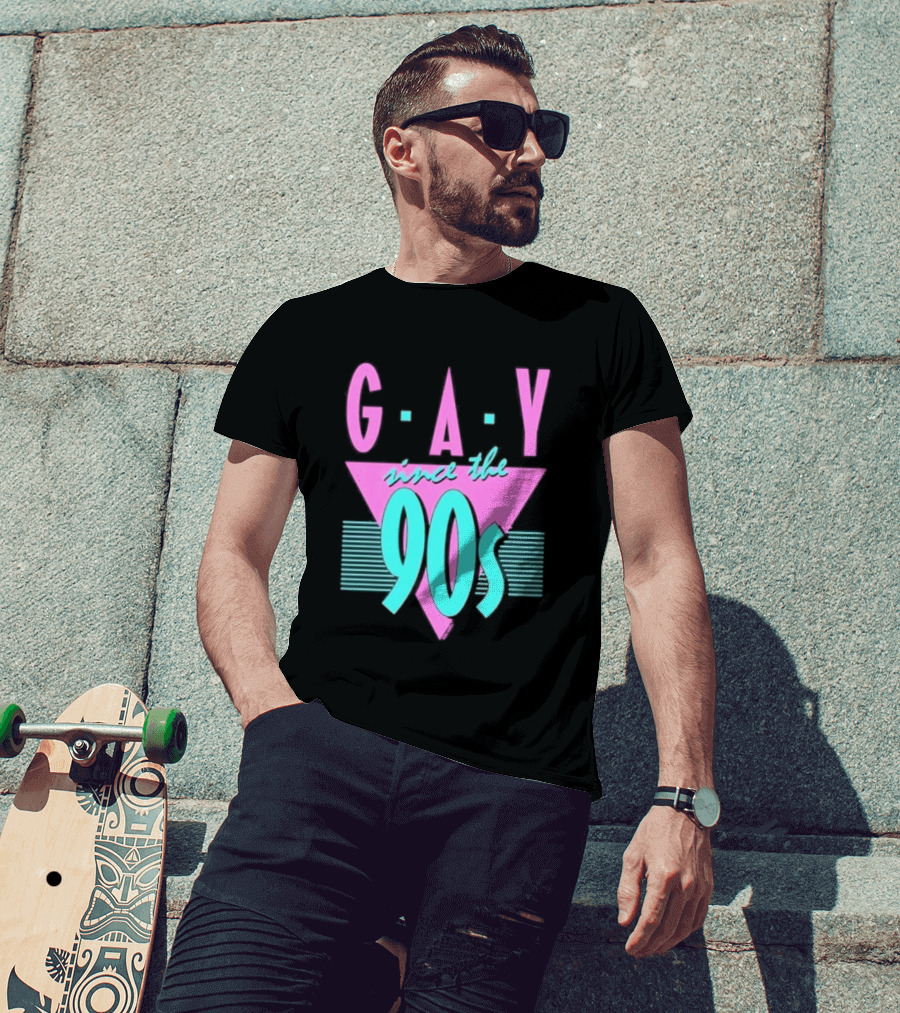 GAY Since The 90s Pink Triangle Retro Pride T-Shirt