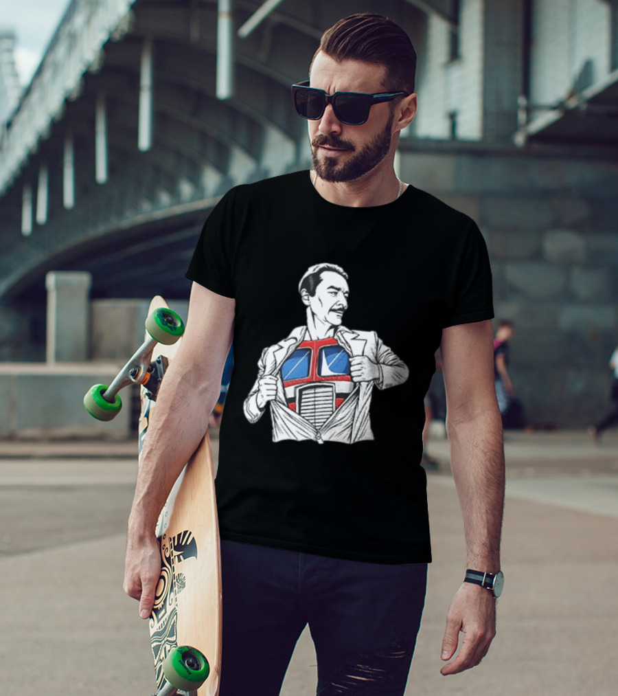 Optimus Prime Transformers Hidden Chest Transformation Reveal T-Shirt