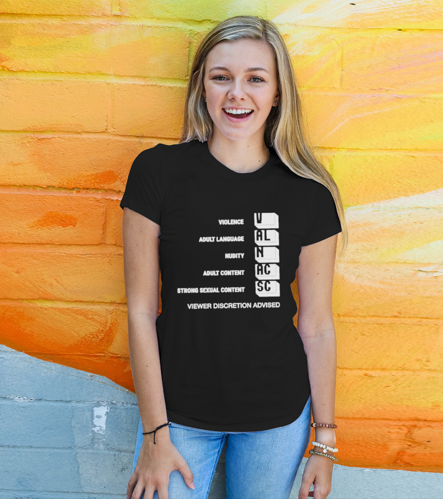 Viewer Discretion Advised Violence Adult Language Nudity Sexual Content T-Shirt