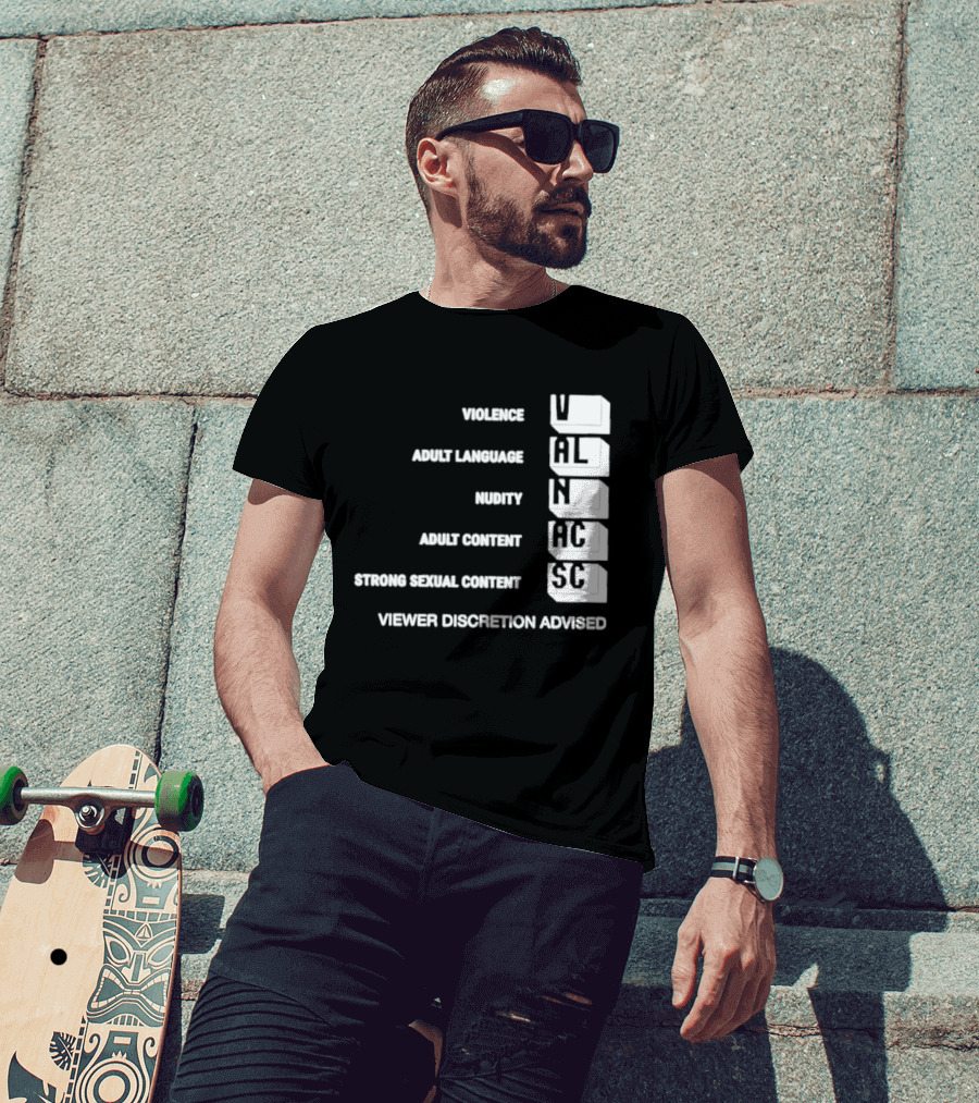 Viewer Discretion Advised Violence Adult Language Nudity Sexual Content T-Shirt