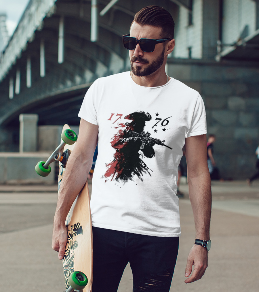 American Patriot With Rifle Patriotic1776 T-Shirt