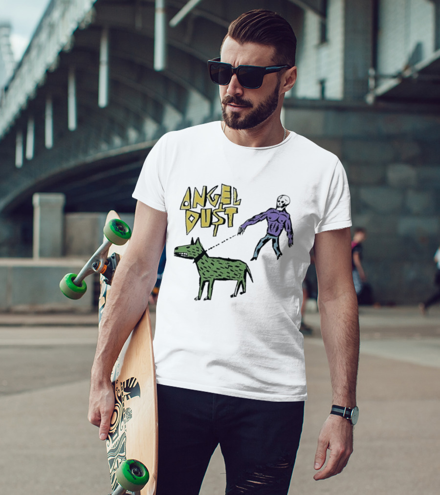 Angel Dust Skeleton Walking Dog T-Shirt