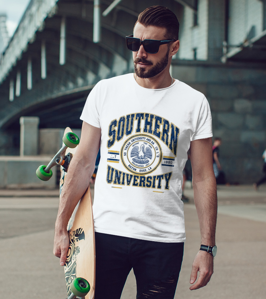 Distressed Southern University A&M Baton Rouge 1880 Pelican Seal T-Shirt