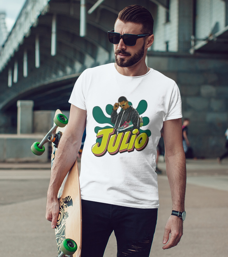 Julio Cool Streetwear Style With Trendy Sneakers T-Shirt