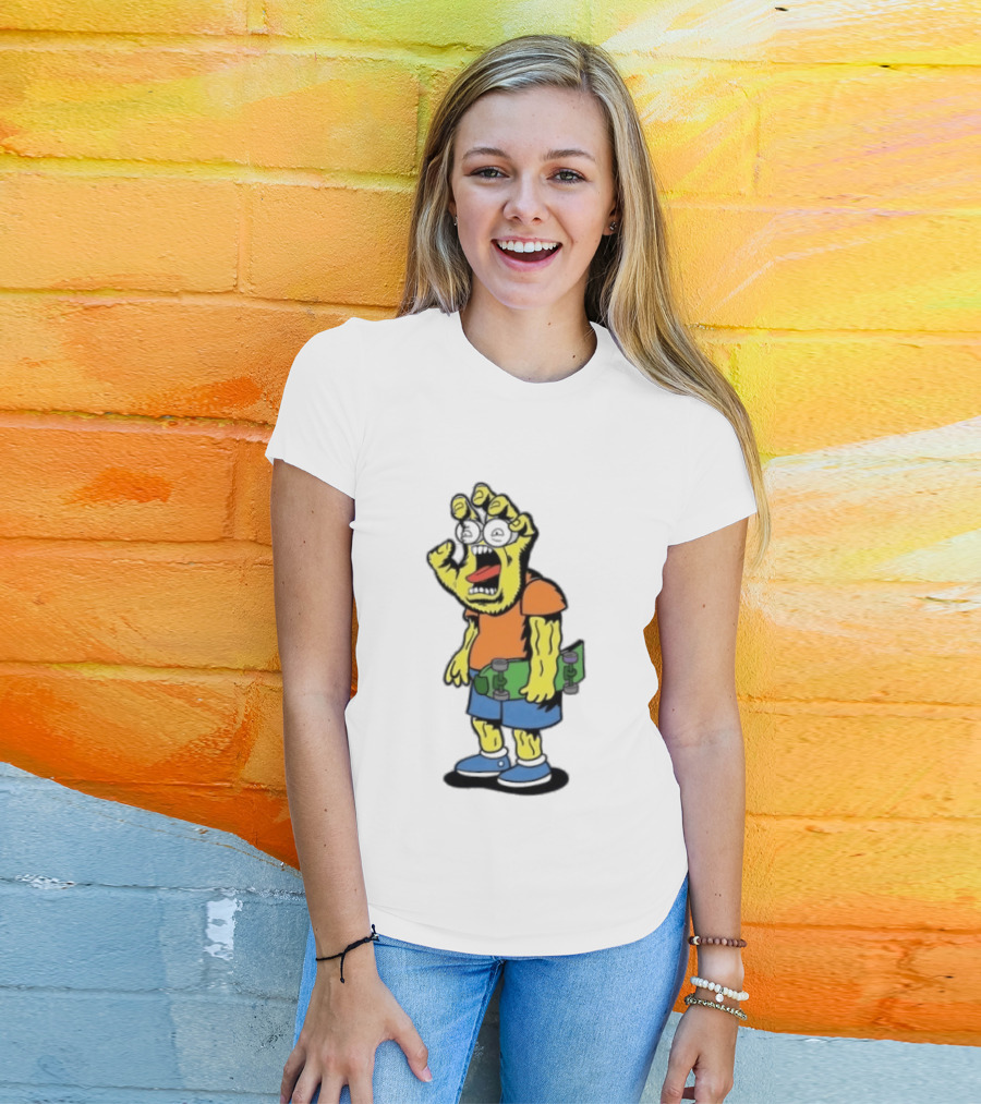 Screaming Hans The Simpsons Bootleg Character With Skateboard T-Shirt