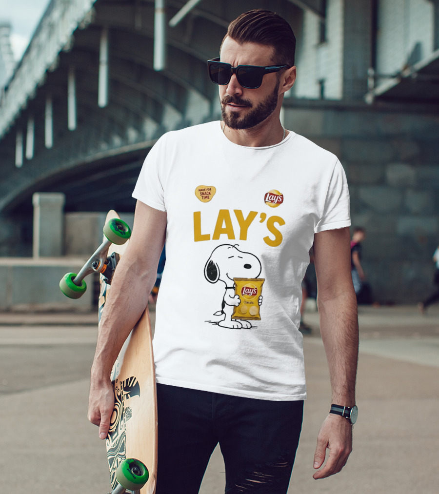 Snoopy Lay's Classic Made For Snack Time Peanuts T-Shirt