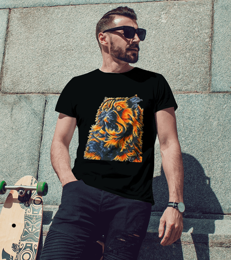 Fluffy Orange Black Tortoiseshell Persian Cat Painting 8/26 T-Shirt
