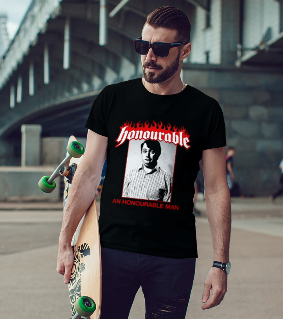 Honourable An Honourable Man Mark Corrigan Flames Frame T-Shirt