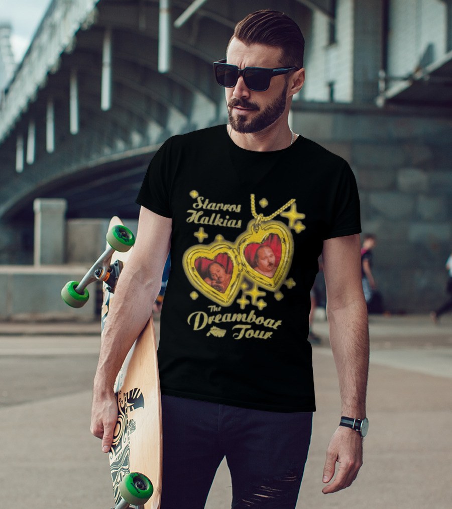 Stavros Halkias The Dreamboat Tour Heart Locket Necklace Stars T-Shirt