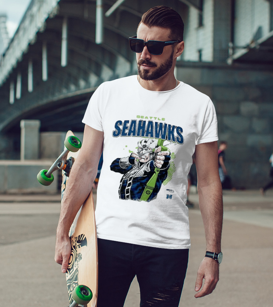 Seattle Seahawks Hawkeye Collaboration NFL Marvel T-Shirt