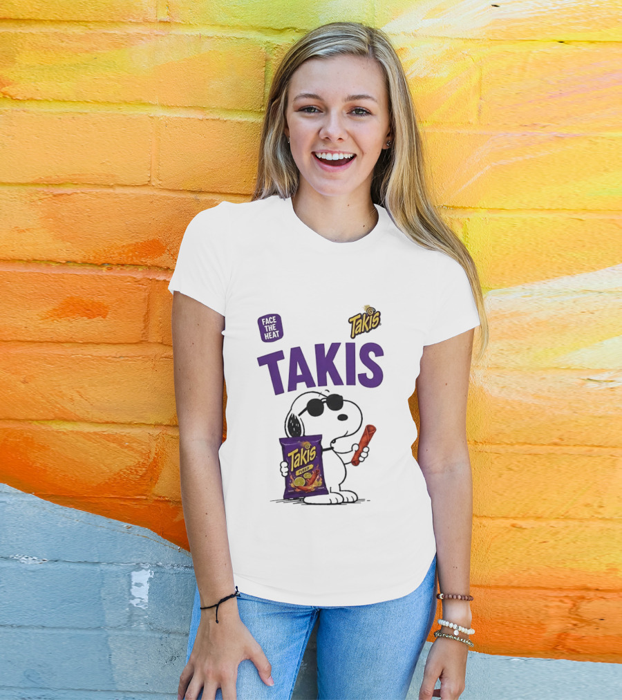 Takis Fuego Peanuts Face The Heat Snoopy Iconic Collaboration T-Shirt