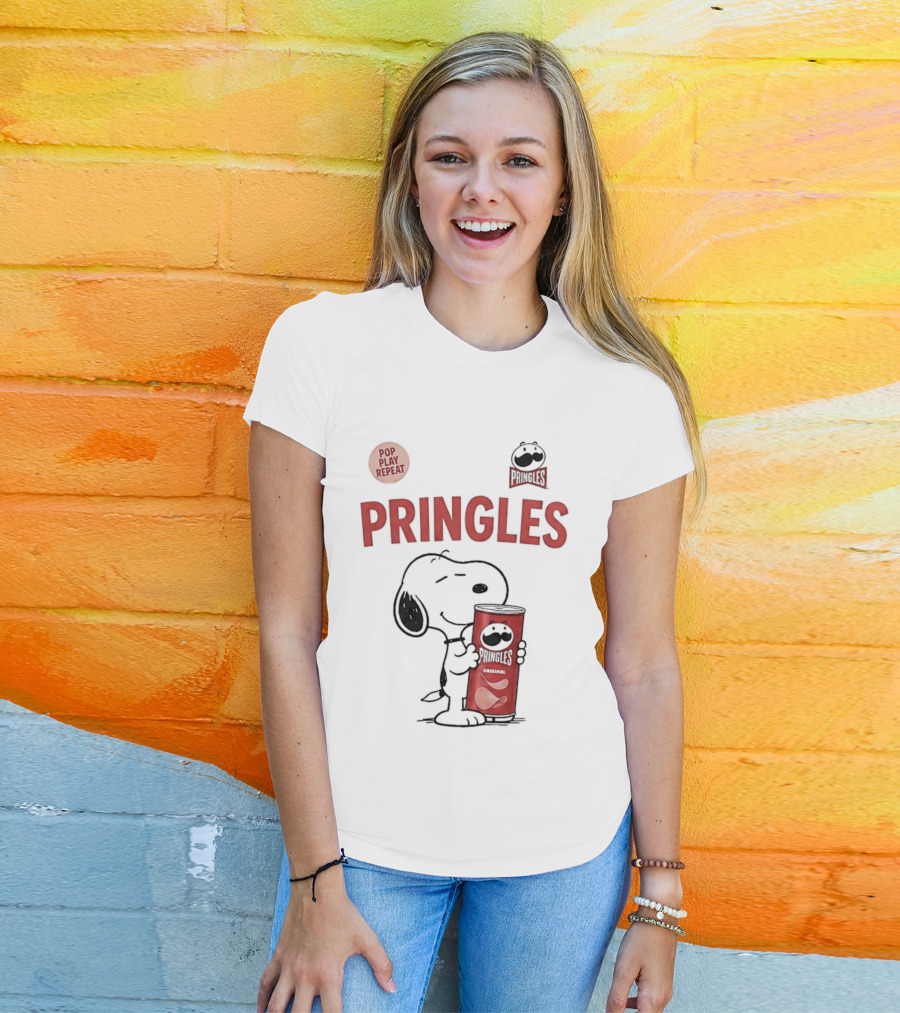 Snoopy Pringles Pop Play Repeat T-Shirt