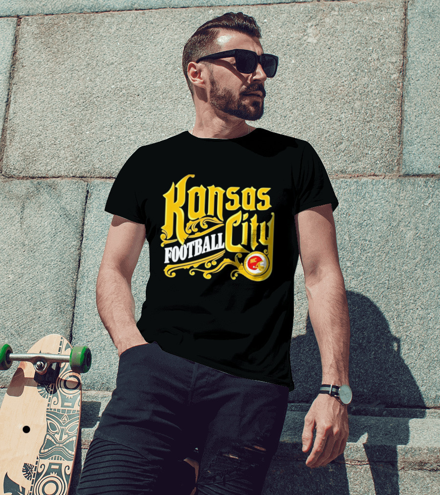Kansas City Football City KC Chiefs Helmet T-Shirt