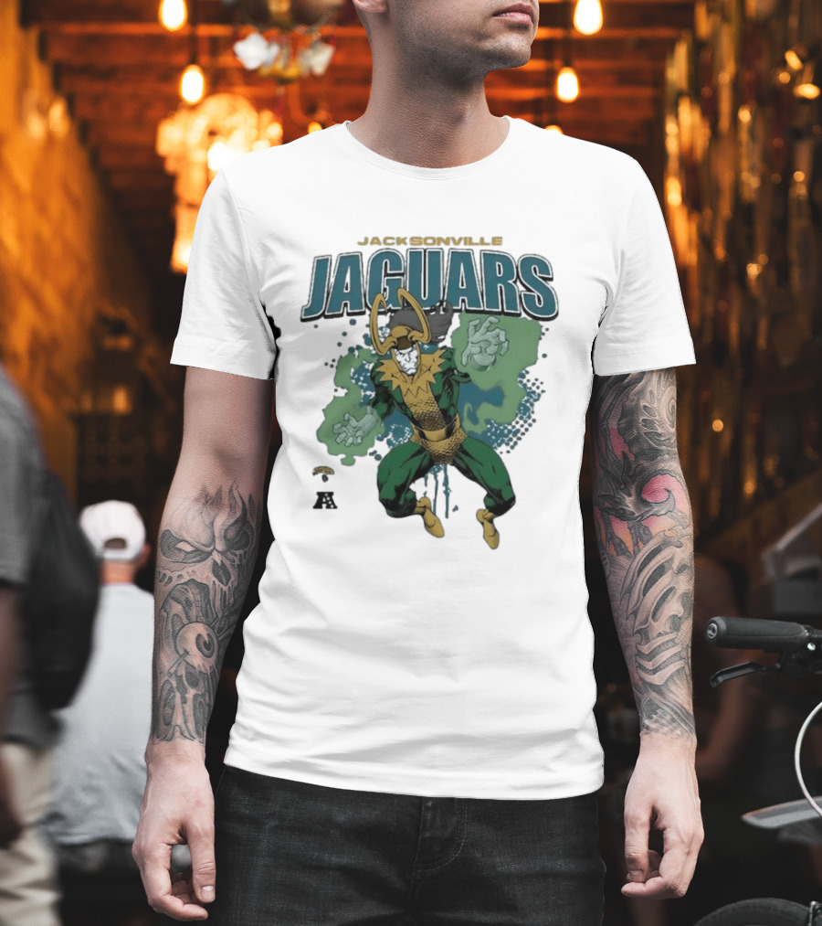 Jacksonville Jaguars Loki Marvel Crossover NFL Collaboration T-Shirt
