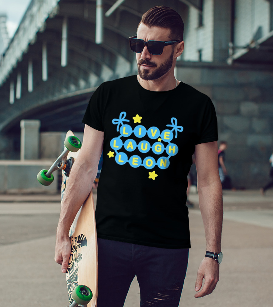 Live Laugh Leon Meme Blue And Yellow Stars T-Shirt