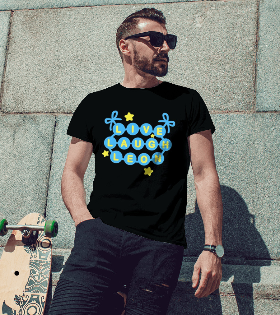 Live Laugh Leon Meme Blue And Yellow Stars T-Shirt