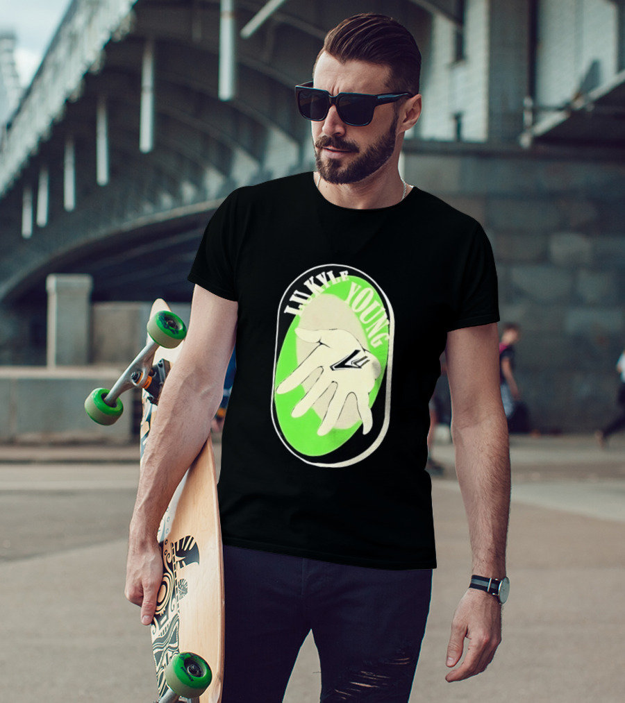 Lukyle Young Hand With Emblem In Green Oval T-Shirt