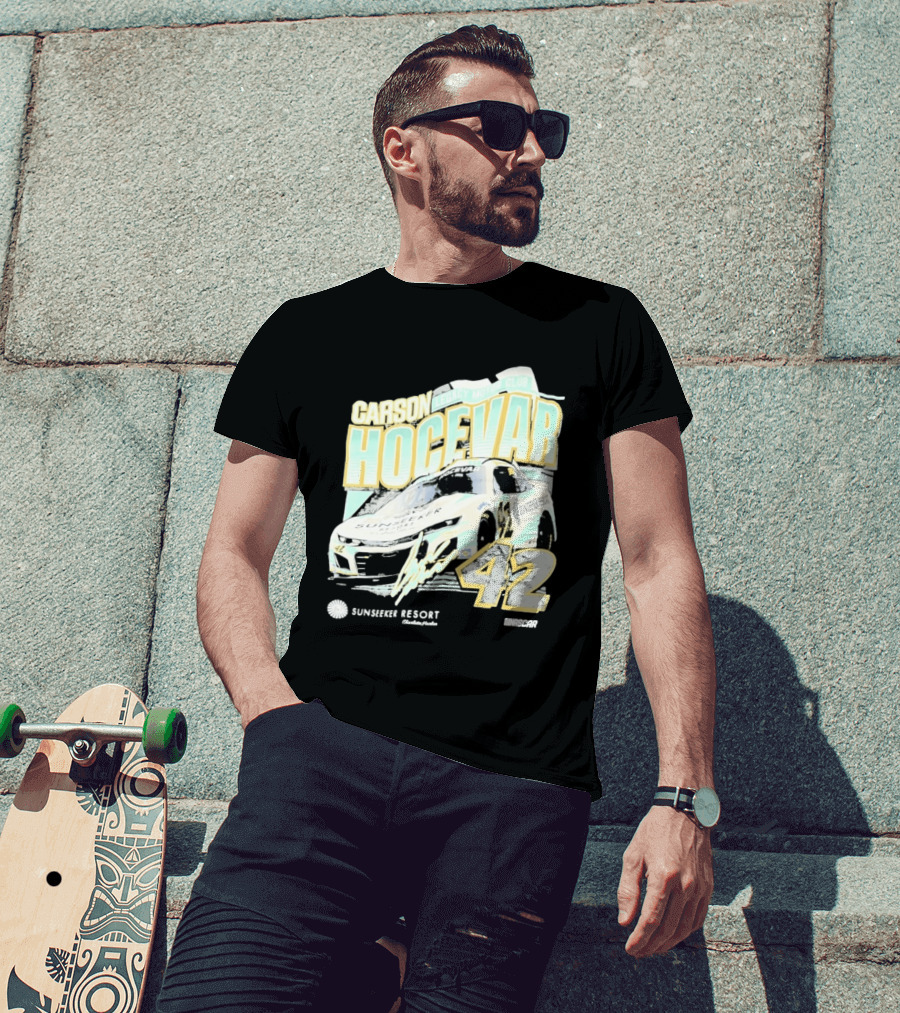 Carson Hocevar Legacy Motor Club 42 Sunseeker Resort NASCAR Racing T-Shirt