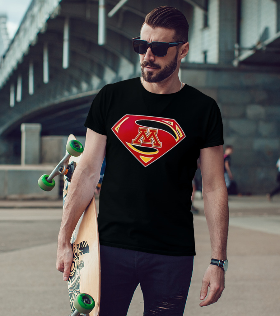 Minnesota Golden Gophers Superman Symbol College Sports Fan Gear T-Shirt