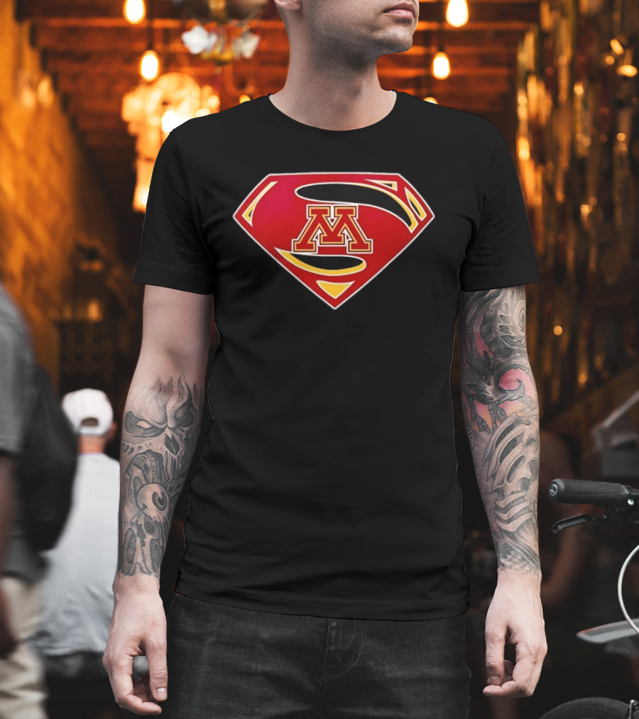 Minnesota Golden Gophers Superman Symbol College Sports Fan Gear T-Shirt