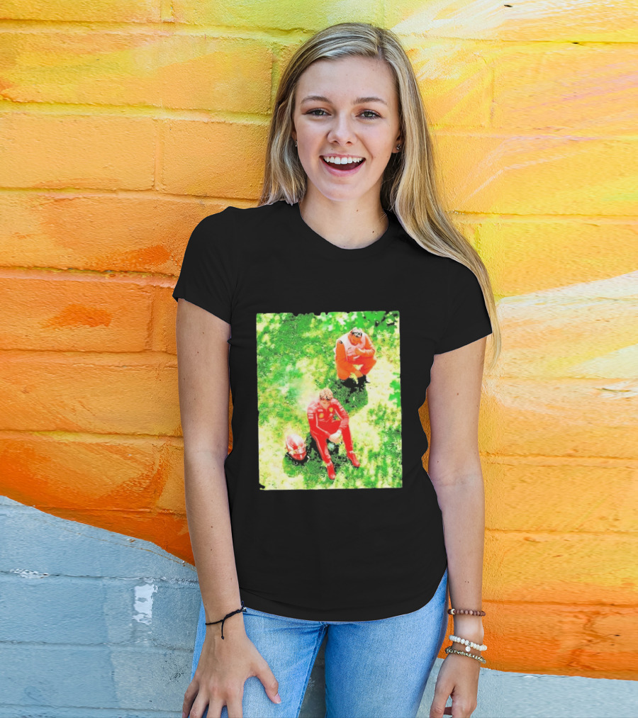 Monza GP Charles Leclerc Helmet On Grass Crash Moment T-Shirt