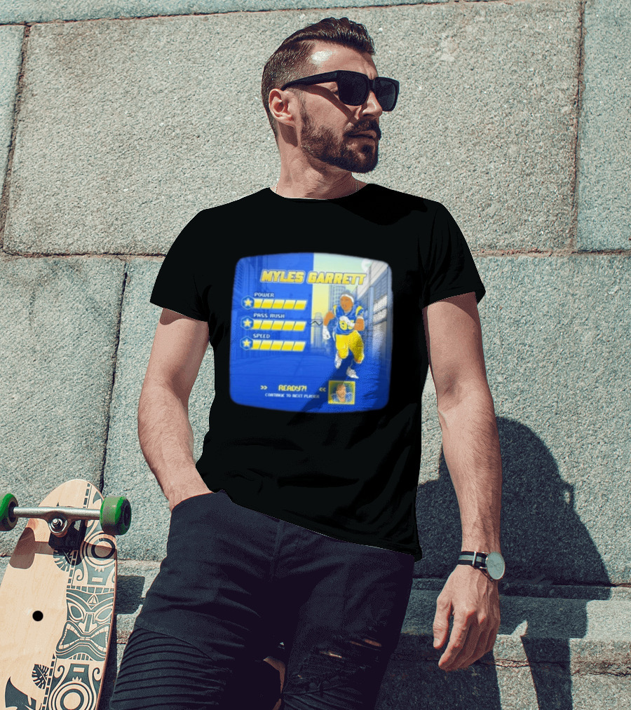 Myles Garrett Power Pass Rush Speed LA Rams 2026 Melbourne Game T-Shirt