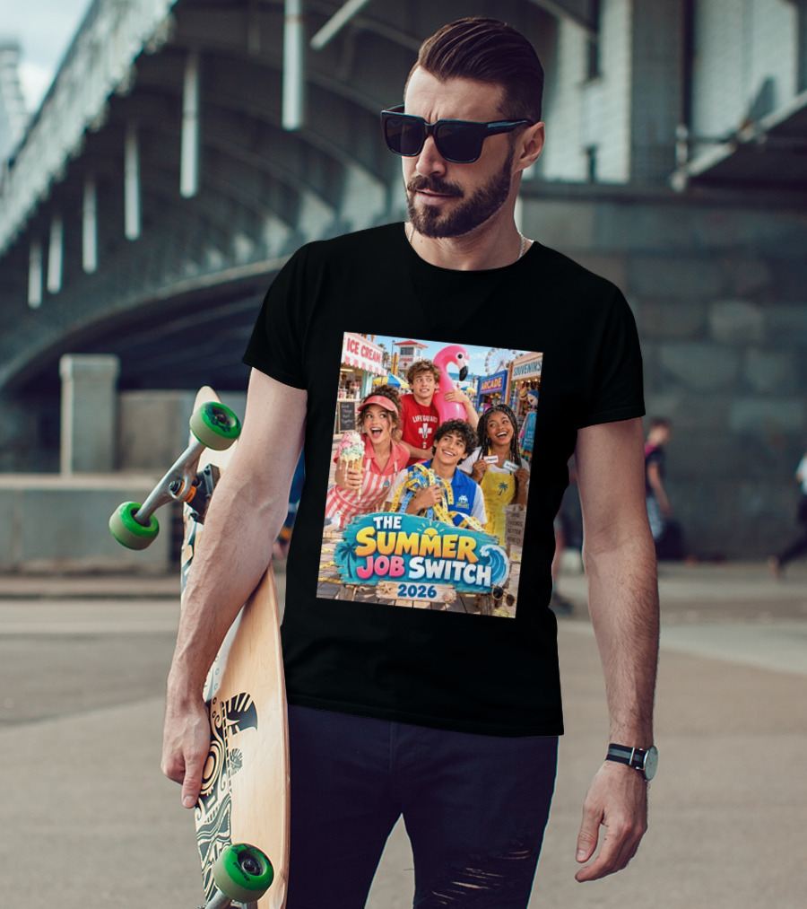 The Summer Job Switch 2026 Ice Cream Adventure Lifeguard Arcade Souvenirs Sand Friends T-Shirt
