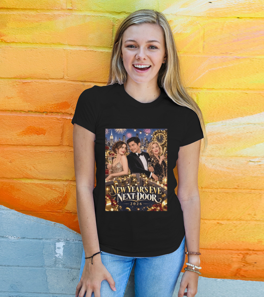 New Year's Eve Next Door 2026 Celebration With Charming Guests And Fireworks T-Shirt