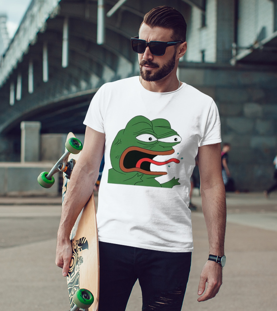 Angry Pepe Frog Meme Tongue Out Reaction Image T-Shirt