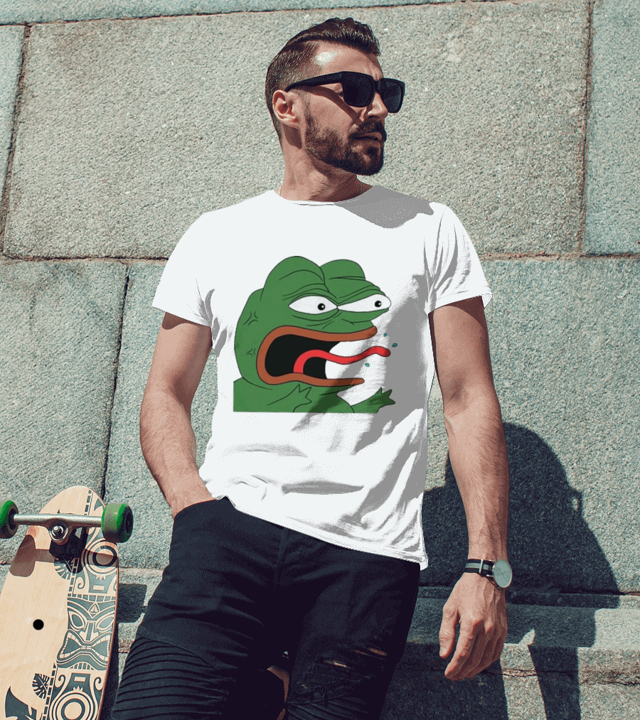 Angry Pepe Frog Meme Tongue Out Reaction Image T-Shirt