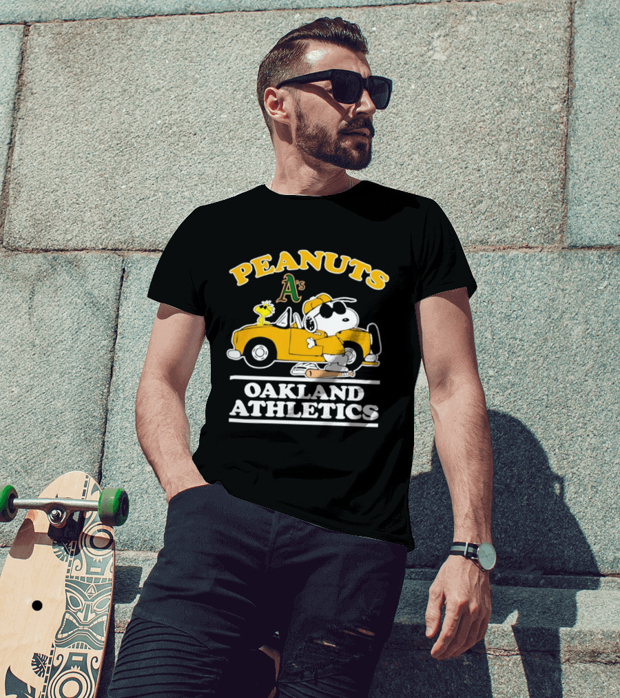 Peanuts Snoopy Woodstock Oakland Athletics A's T-Shirt