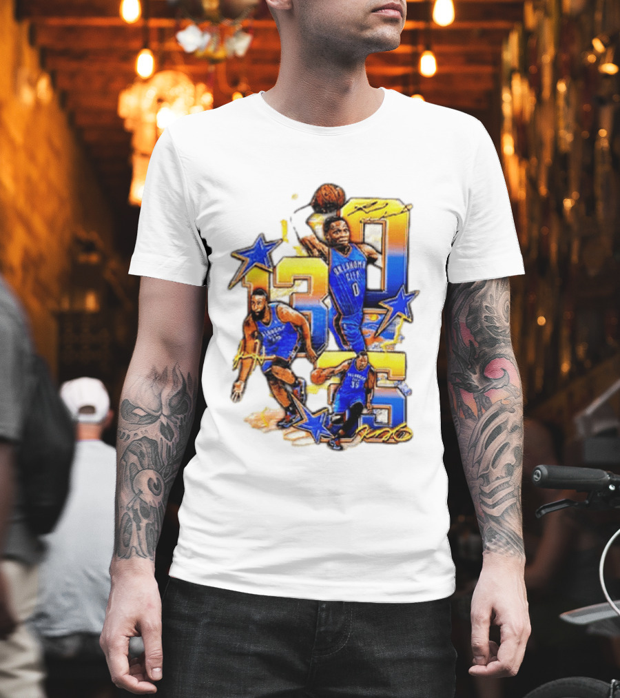 James Harden Russell Westbrook Kevin Durant Oklahoma City Thunder NBA Legends T-Shirt