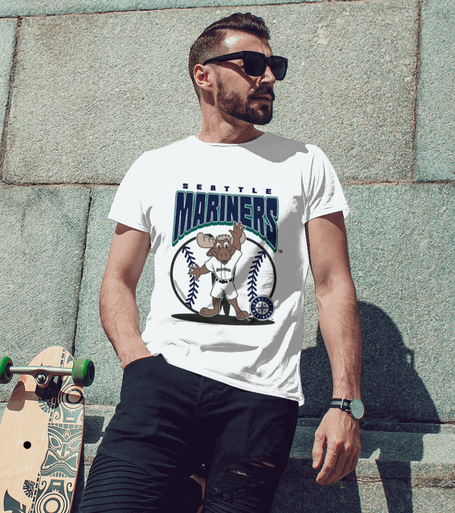 Seattle Mariners Moose Character Youth Mitchell & Ness Mania T-Shirt