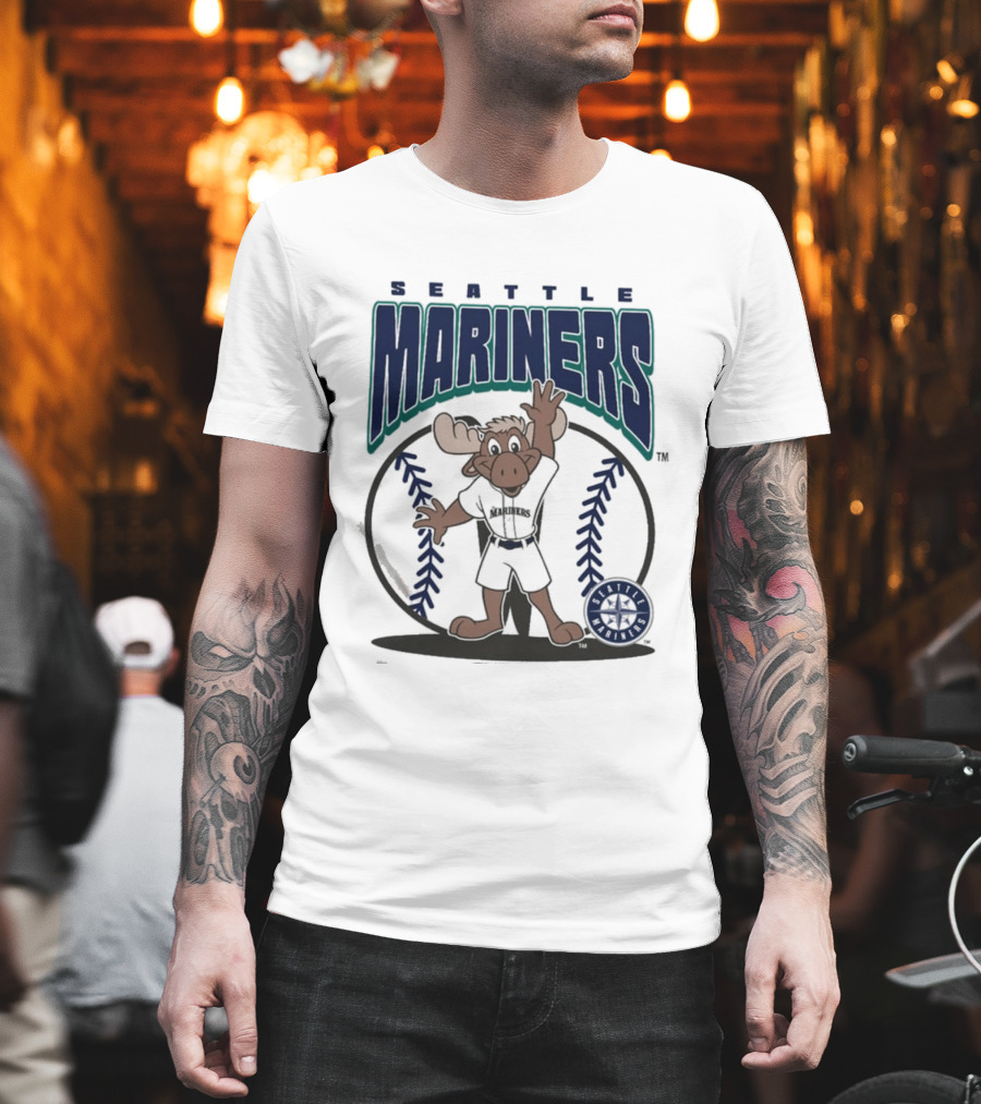 Seattle Mariners Moose Character Youth Mitchell & Ness Mania T-Shirt