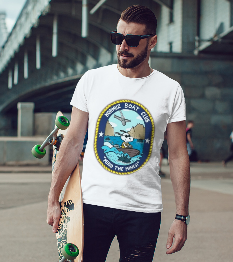 Hormuz Boat Club Snoopy Mind The Mines Marine Adventure Patch T-Shirt