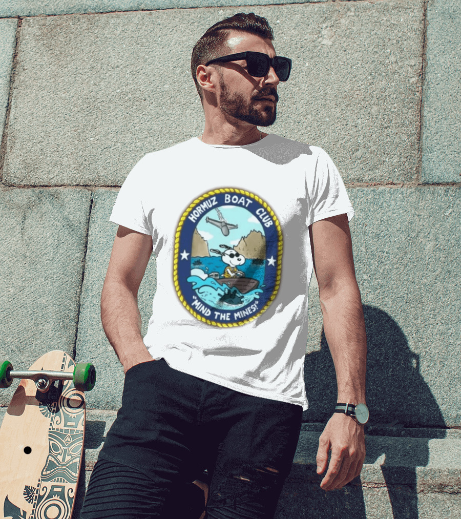 Hormuz Boat Club Snoopy Mind The Mines Marine Adventure Patch T-Shirt