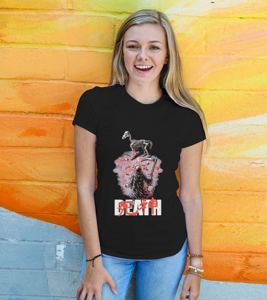 Shinigami Grim Reaper Skeleton Horse T-Shirt