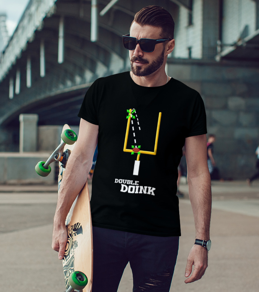 Double Doink Yellow Goalpost Football Collision Trajectory T-Shirt