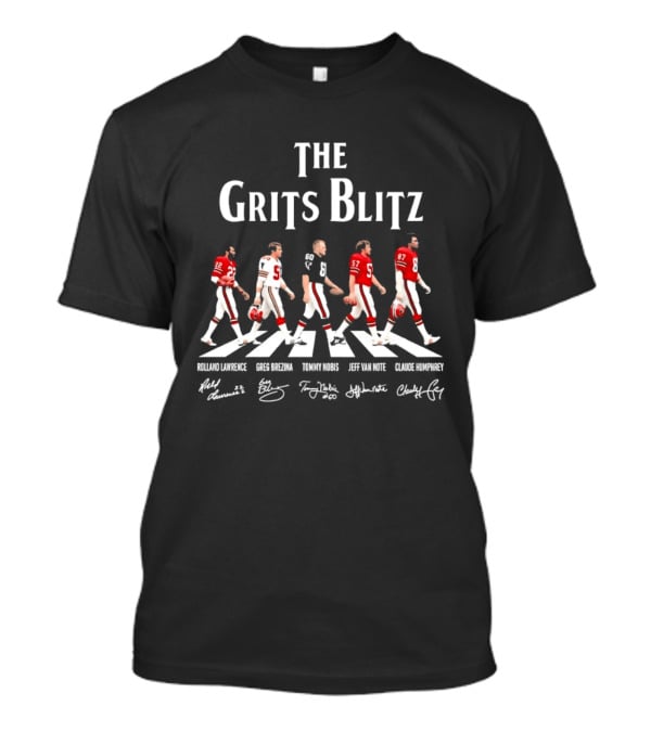 The Grits Blitz Rolland Lawrence Greg Brezina Tommy Nobis Jeff Van Note Claude Humphrey Abbey Road T-Shirt