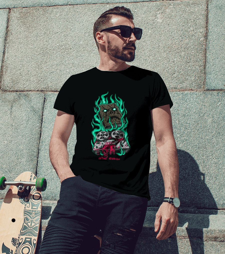 Ice Nine Kills Necronomikills Evil Dead 2 2026 Tape Recorder And Book With Flames T-Shirt