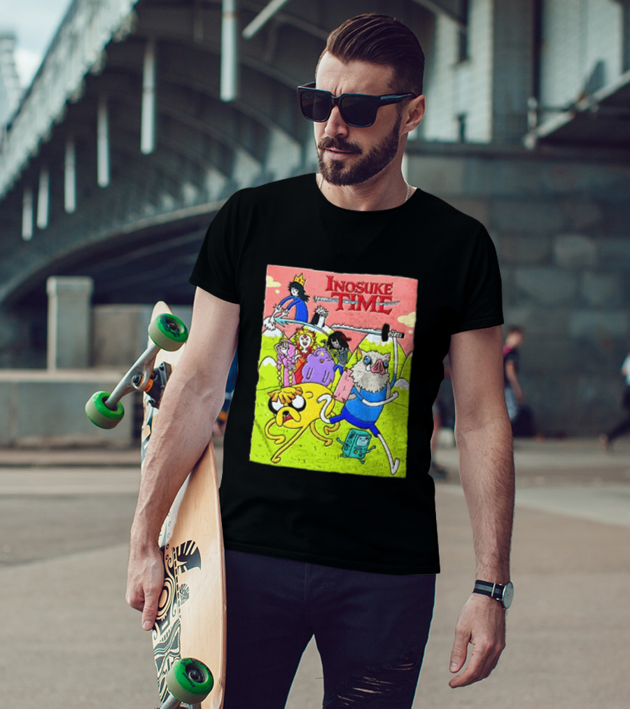 Inosuke Time Adventure With Demon Slayer Crossover Characters T-Shirt