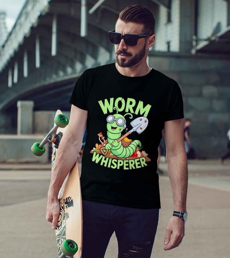 Worm Whisperer Compost Gardening Enthusiast Worm T-Shirt