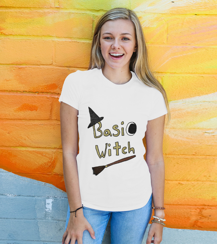 Basic Witch Halloween Witch Hat Broomstick T-Shirt